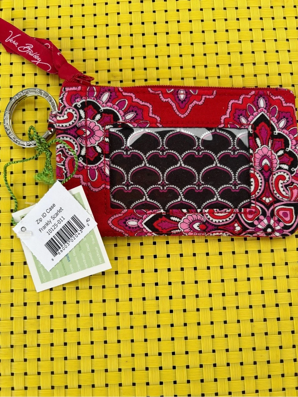 Vera Bradley Frankly Scarlet Zip ID Case NWT